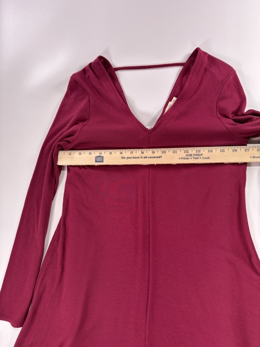 LA Relaxed Ribbed Modal V-Back Swing Dress Medium Raspberry NWT - Picture 4 of 14